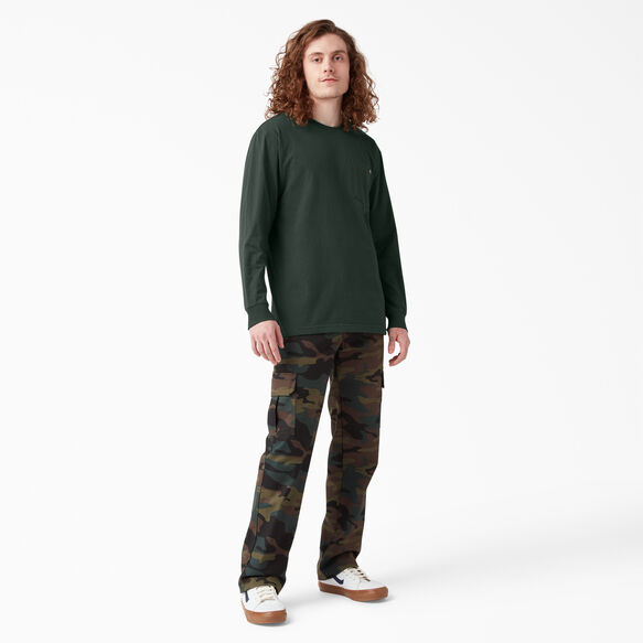 Heavyweight Long Sleeve Pocket T-Shirt - Hunter Green &#40;GH&#41;