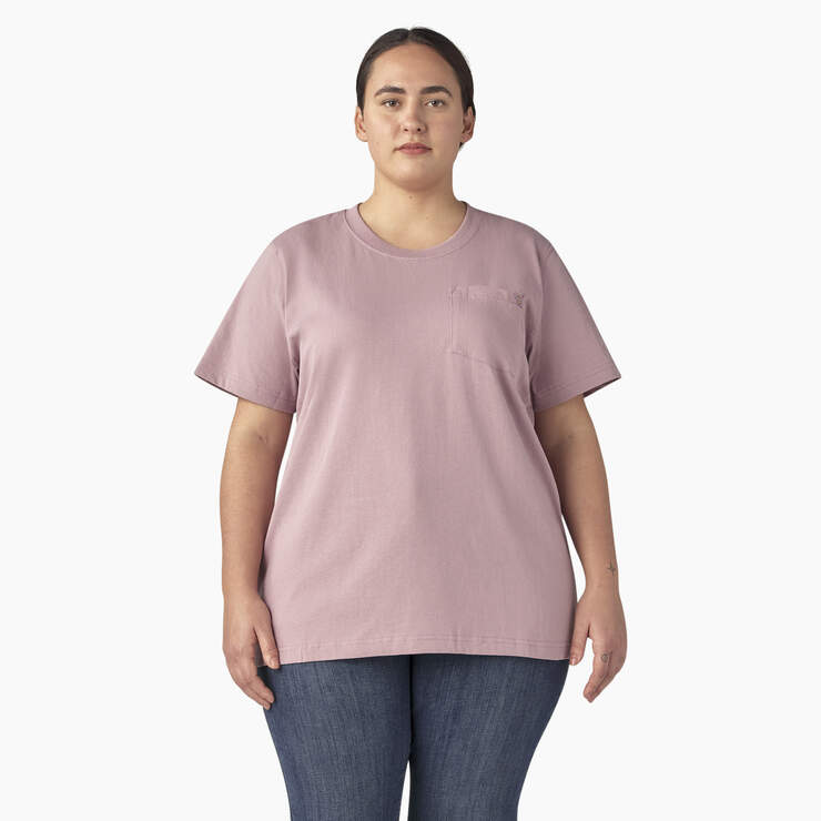 Women's Plus Heavyweight Short Sleeve Pocket T-Shirt - Lilac (LC) image number 1