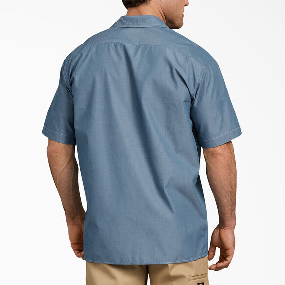Relaxed Fit Short Sleeve Chambray Shirt - Blue Chambray &#40;BU&#41;