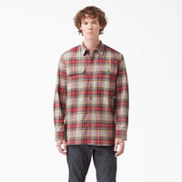 Dickies 1922 Flannel Shirt - Gray/Red Plaid (RAE)