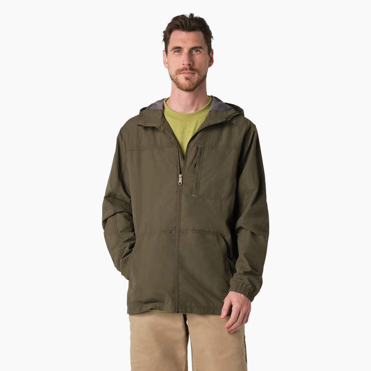 ProTect Cooling Hooded Ripstop Jacket - Moss Green (MS) image number 1