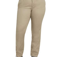 Dickies Girl Juniors' Plus 4-Pocket Straight Leg Pants - Khaki (KHA)