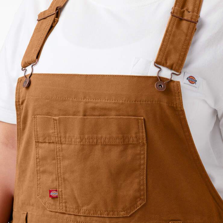 Women's Plus Relaxed Fit Bib Overalls - Rinsed Brown Duck (RBD) image number 5