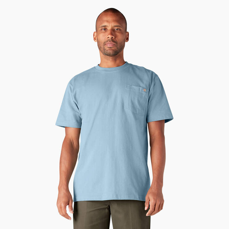 Heavyweight Short Sleeve Pocket T-Shirt - Cool Blue (UL2) image number 1