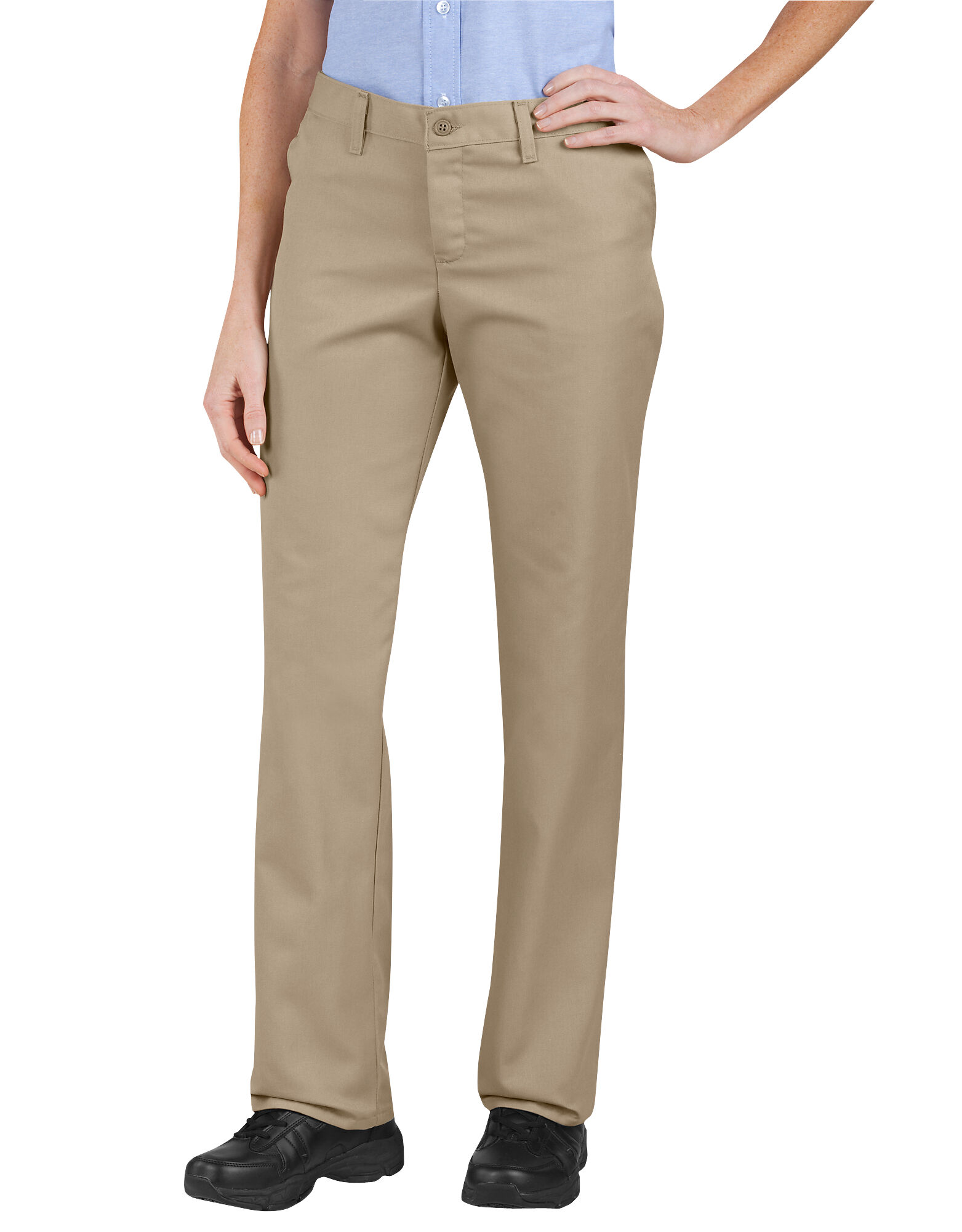 Women's Flat Front Comfort Waist Pants Military Khaki | Women's Pants ...