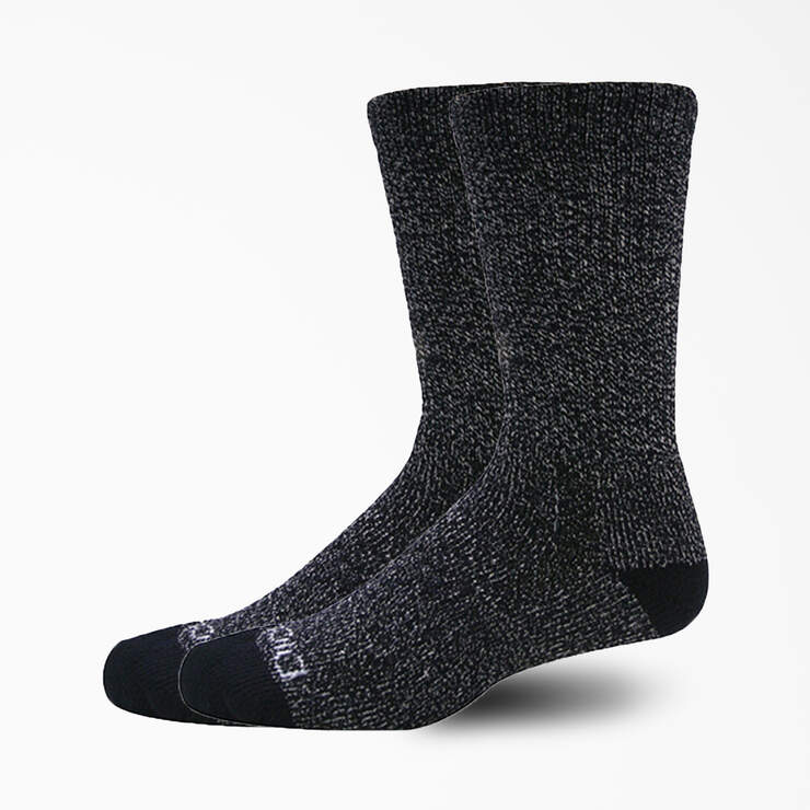 Steel Toe Moisture Control Crew Socks, Size 6-12, 2-Pack - Black (BK) image number 1
