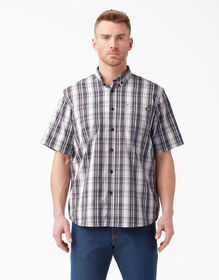 Short Sleeve FLEX Woven Shirt - Charcoal Quail Gray Plaid &#40;H2P&#41;