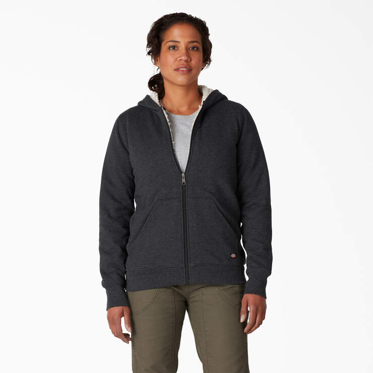 Women’s High Pile Fleece Lined Hoodie - Black (KBD) image number 1