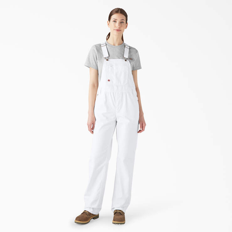 Women's Relaxed Fit Bib Overalls - White (WH) image number 1