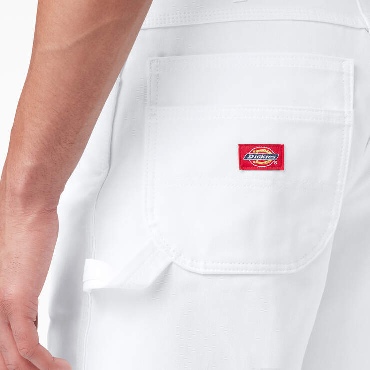 Relaxed Fit Carpenter Painter Shorts, 11" - White (WH) image number 6