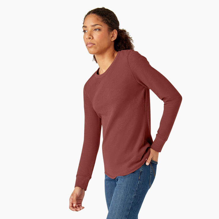 Women’s Long Sleeve Thermal Shirt - Fired Brick Single Dye (FBD) image number 3