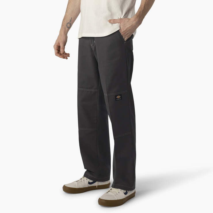Dickies Skateboarding Regular Fit Double Knee Pants - Charcoal w/ Gray Stitching (HCG) image number 3