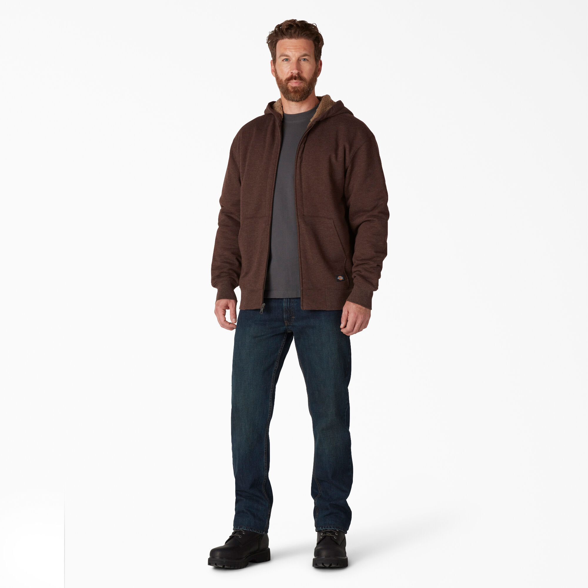 Mens sherpa lined full zip hoodie cheap