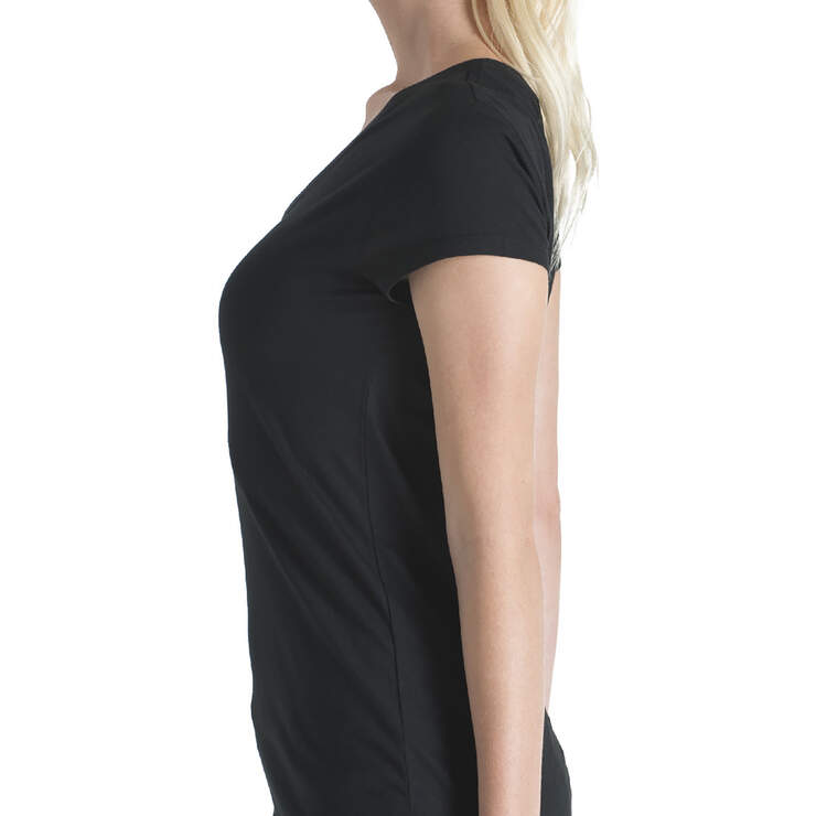 Dickies Girl Juniors' Short Sleeve V-Neck T-Shirt - Black (BLK) image number 3