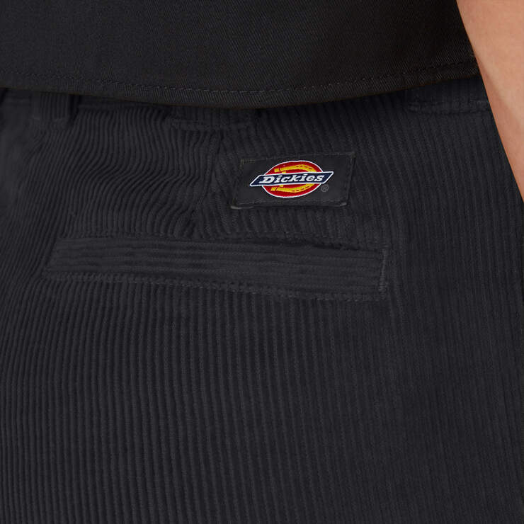 Women's Regular Fit Cropped Corduroy Pants - Black (BKX) image number 5