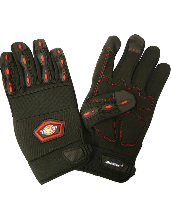 Mechanics Gloves, Synthetic Leather Palm, Large - BLACK (BK)