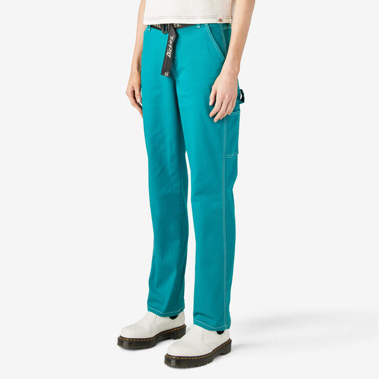 Women's Relaxed Fit Carpenter Pants - Deep Lake (DL2) image number 3