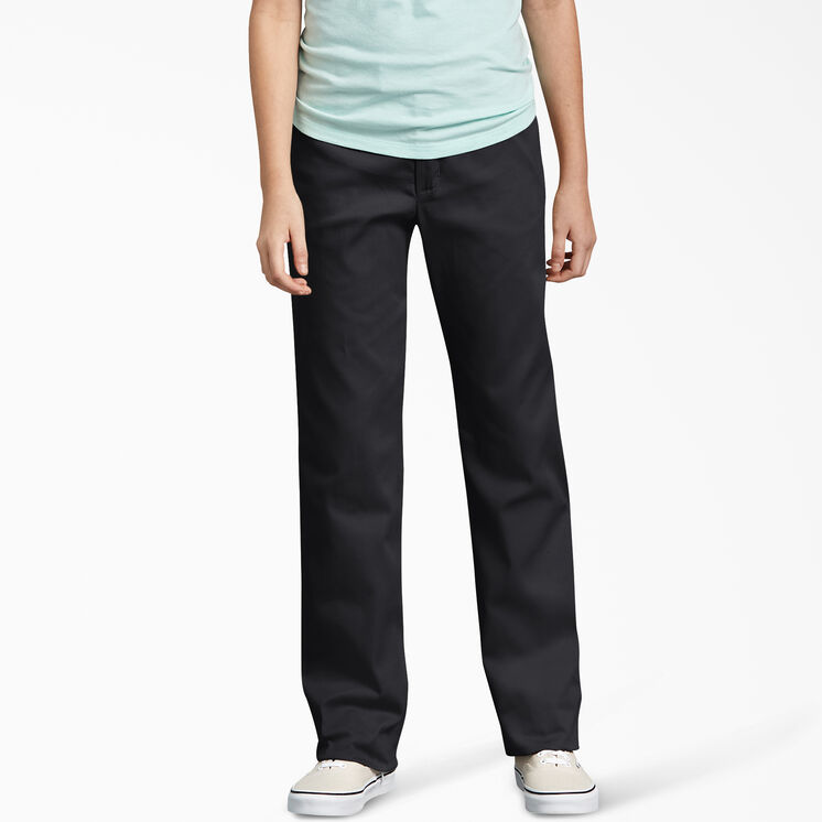 Girls&#39; Slim Fit Pants, 4-20 - Black &#40;BK&#41;