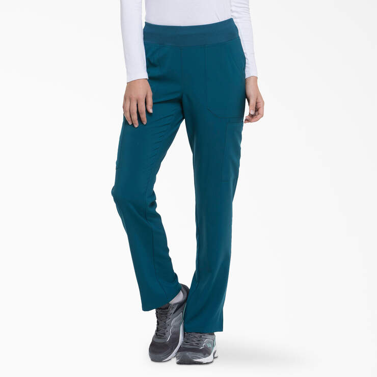 Women's EDS Essentials Tapered Leg Cargo Scrub Pants - Caribbean Blue (CRB) image number 3