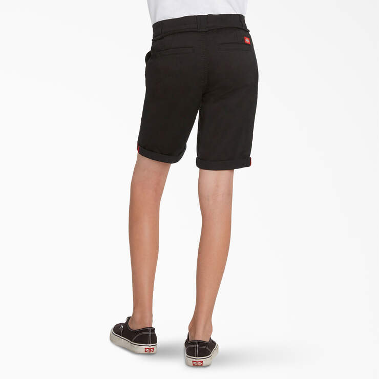 Boys’ FLEX Skinny Fit Chino Shorts - Black (BK) image number 2