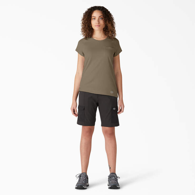 Women's Cooling Short Sleeve Pocket T-Shirt - Military Green Heather (MLD) image number 4