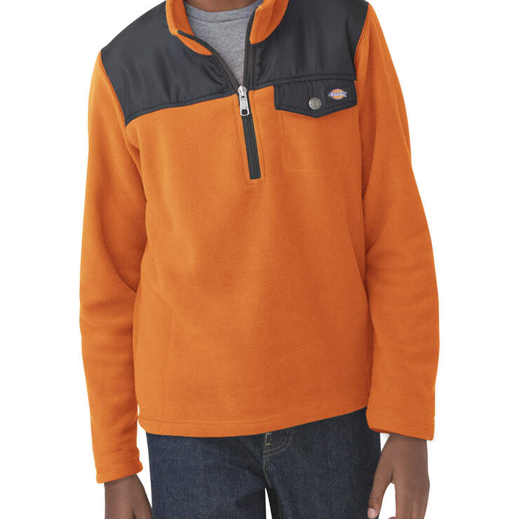 Boys' Quarter Zip Performance Fleece, 8-20 - Neon Orange (NA) image number 1