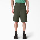 Loose Fit Flat Front Work Shorts, 13&quot; - Olive Green &#40;OG&#41;