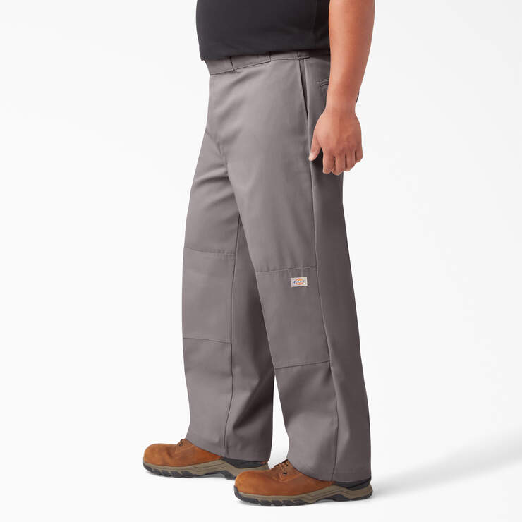 Loose Fit Double Knee Work Pants - Silver (SV) image number 7