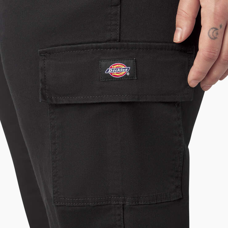 Women's Plus High Rise Fit Cargo Pants - Black (BKX) image number 9