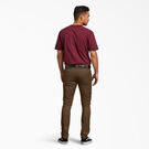 Skinny Fit Straight Leg Double Knee Work Pants - Timber Brown &#40;TB&#41;