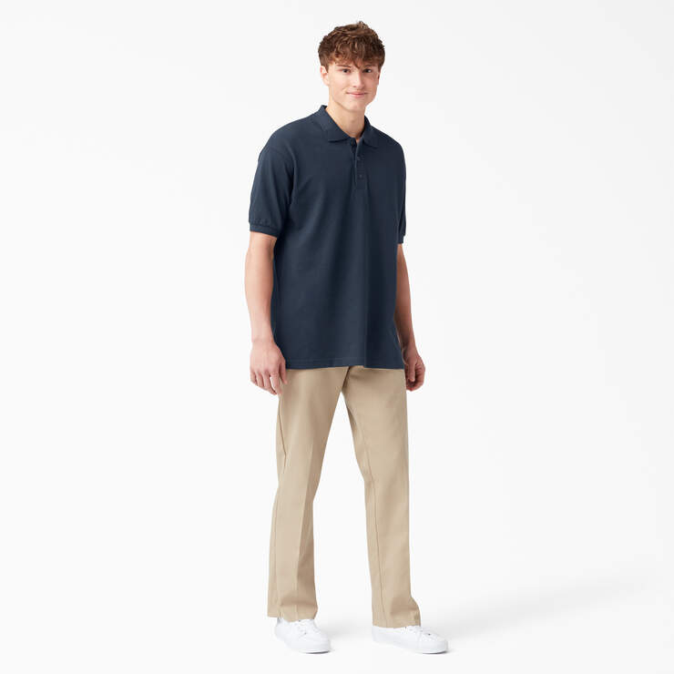 Adult Size Piqué Short Sleeve Polo - Dark Navy (DN) image number 4