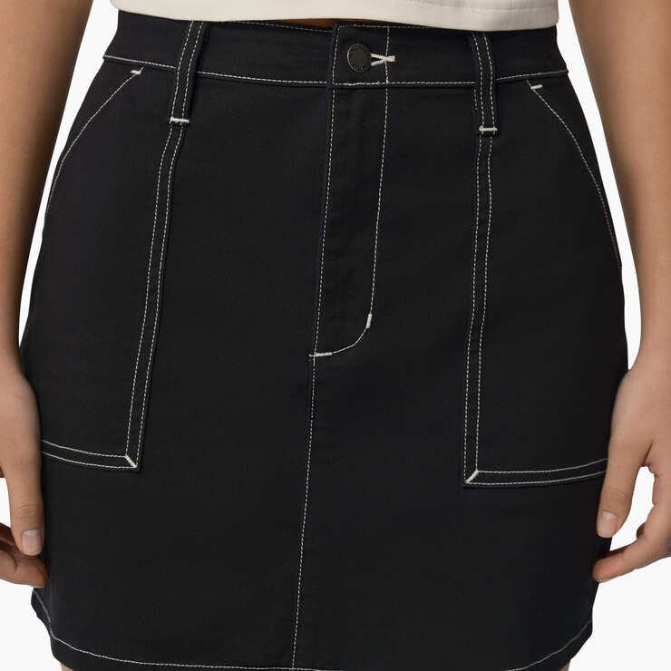 Women's High Waisted Carpenter Skirt - Black (BKX) image number 5