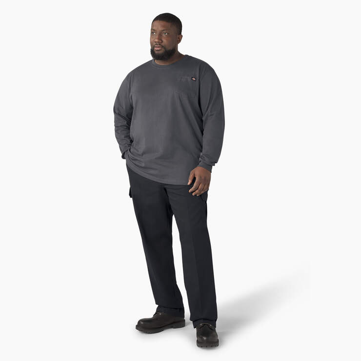 Heavyweight Long Sleeve Pocket T-Shirt - Charcoal Gray (CH) image number 9