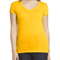 Dickies Girl Juniors' Short Sleeve V-Neck T-Shirt - Sunflower Print (SFL)