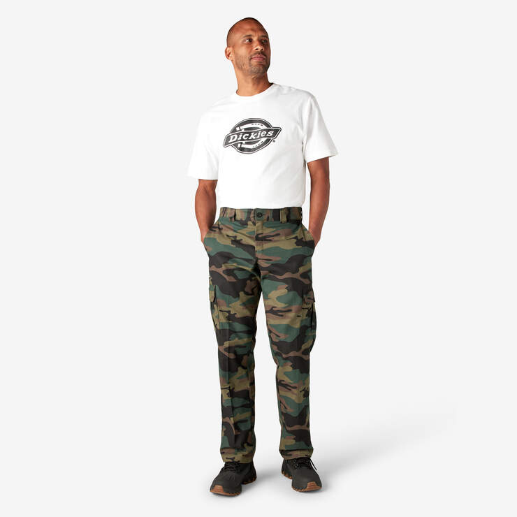 FLEX Regular Fit Cargo Pants - Hunter Green Camo (HRC) image number 5