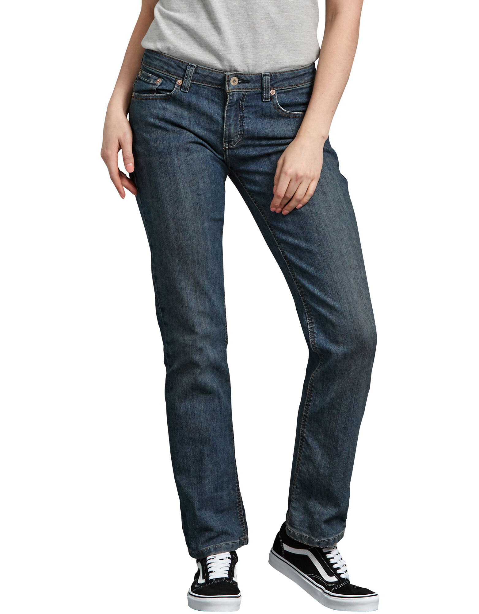 straight leg jeans women black