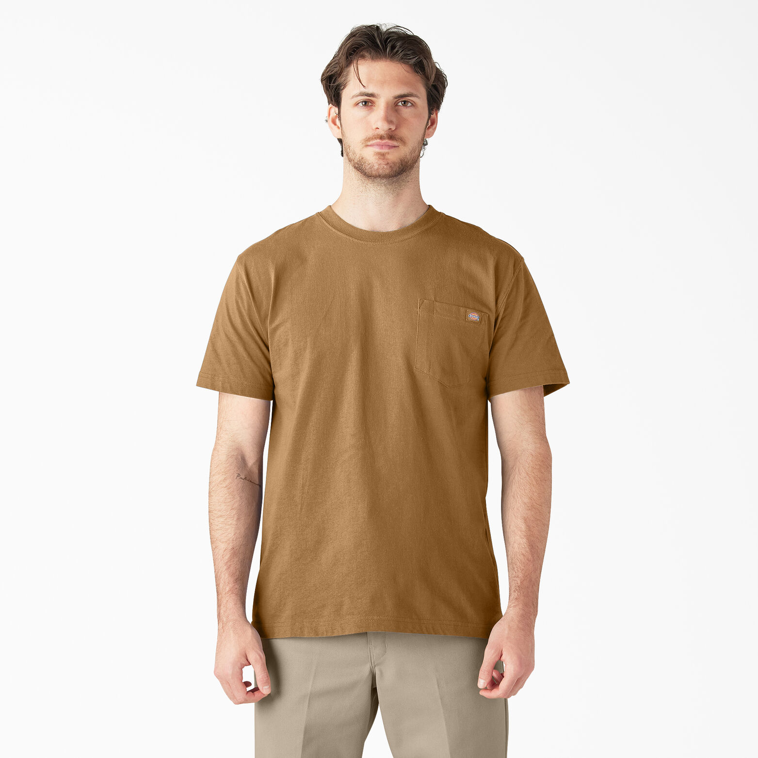Short Sleeve Heavyweight Crew Neck T Shirt Brown Duck | Mens Shirts | Dickies