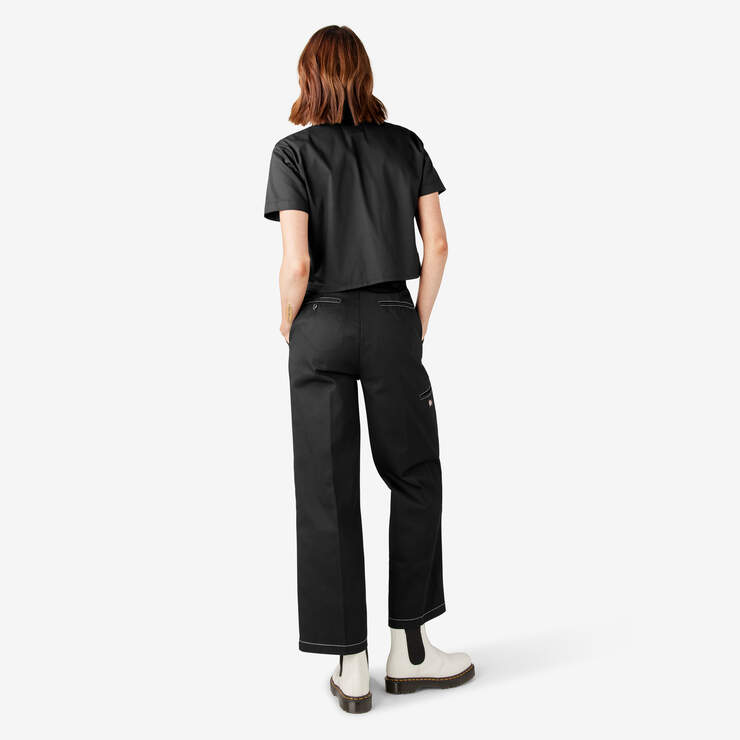 Women’s Relaxed Fit Double Knee Pants - Black (BKX) image number 6