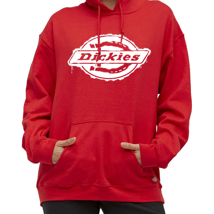 Dickies Girl Juniors' Spray Logo Hoodie - Red (RD) image number 1