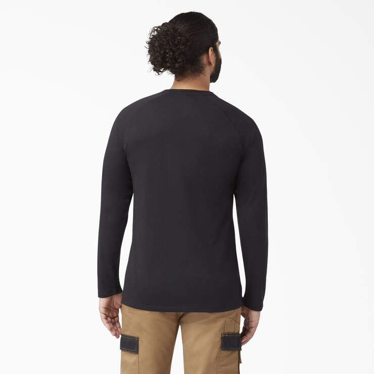 Cooling Long Sleeve Pocket T-Shirt - Black (BK) image number 2