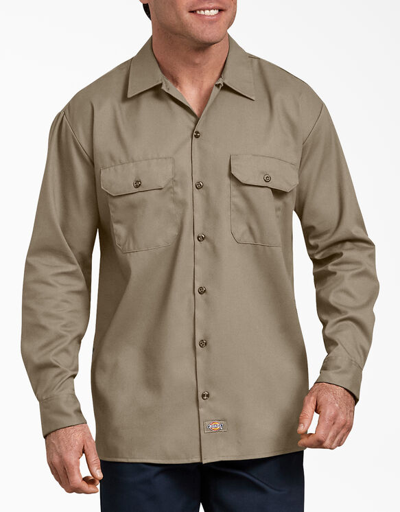 Relaxed Fit Long Sleeve Work Shirt - Desert Khaki &#40;DS&#41;