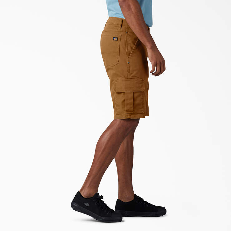 FLEX Relaxed Fit Duck Cargo Shorts, 11" - Stonewashed Brown Duck (SBD) image number 3