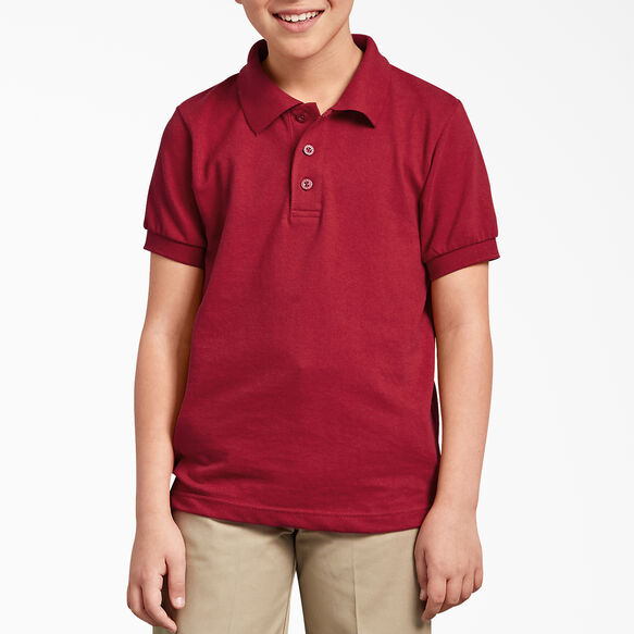 Kids&#39; Piqu&eacute; Short Sleeve Polo, 4-20 - English Red &#40;ER&#41;