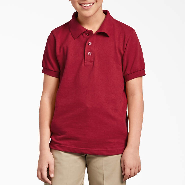 Kids' Piqué Short Sleeve Polo, 4-20 - English Red (ER) image number 1