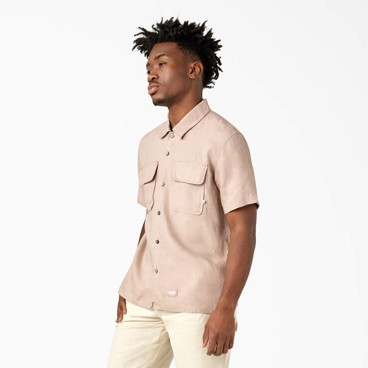 Dickies Premium Collection Linen Work Shirt - Fawn (H08) image number 3