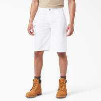 FLEX Relaxed Fit Utility Painter's Shorts, 11" - White (WH)