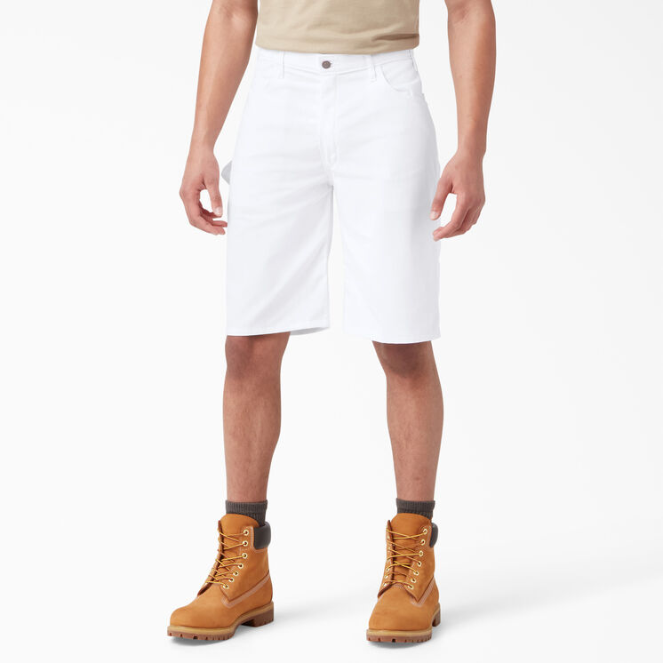 FLEX Relaxed Fit Utility Painter&#39;s Shorts, 11&quot; - White &#40;WH&#41;