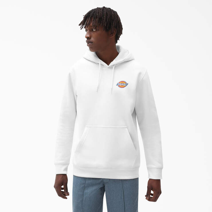 Fleece Embroidered Chest Logo Hoodie - White (WH) image number 1