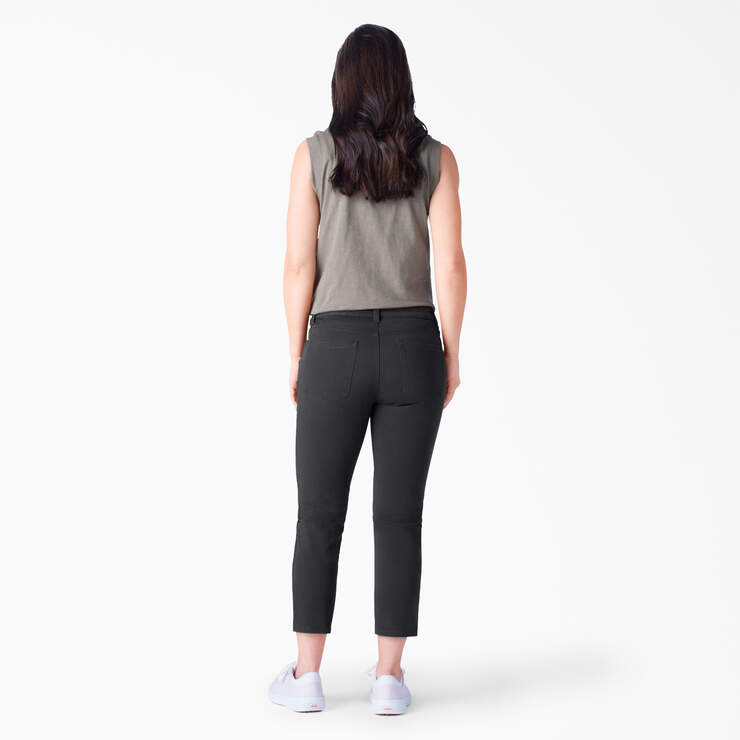 Women's Perfect Shape Skinny Fit Capri Pants - Rinsed Black (RBKX) image number 4