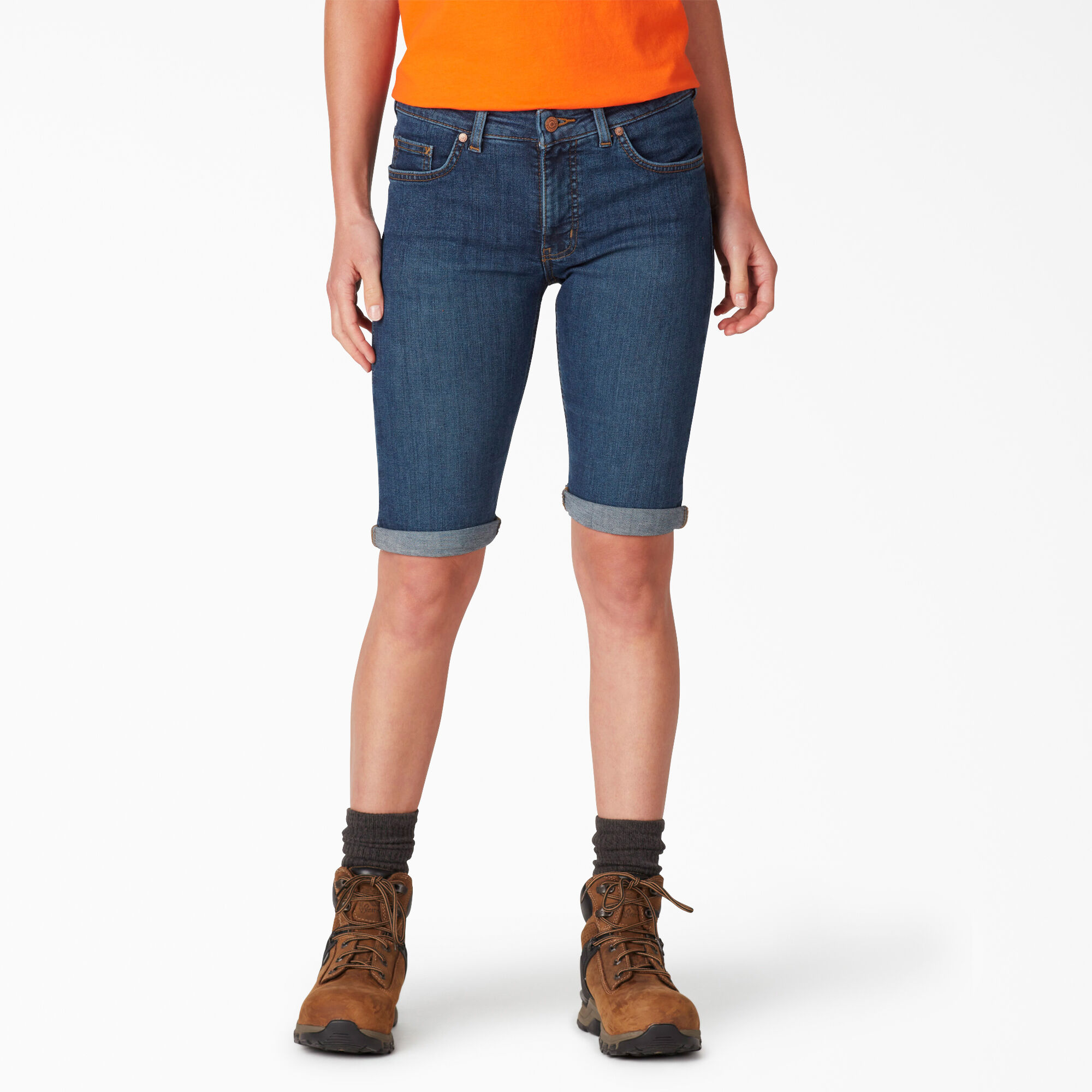 Women s Perfect Shape Straight Fit Bermuda Jean Shorts 11